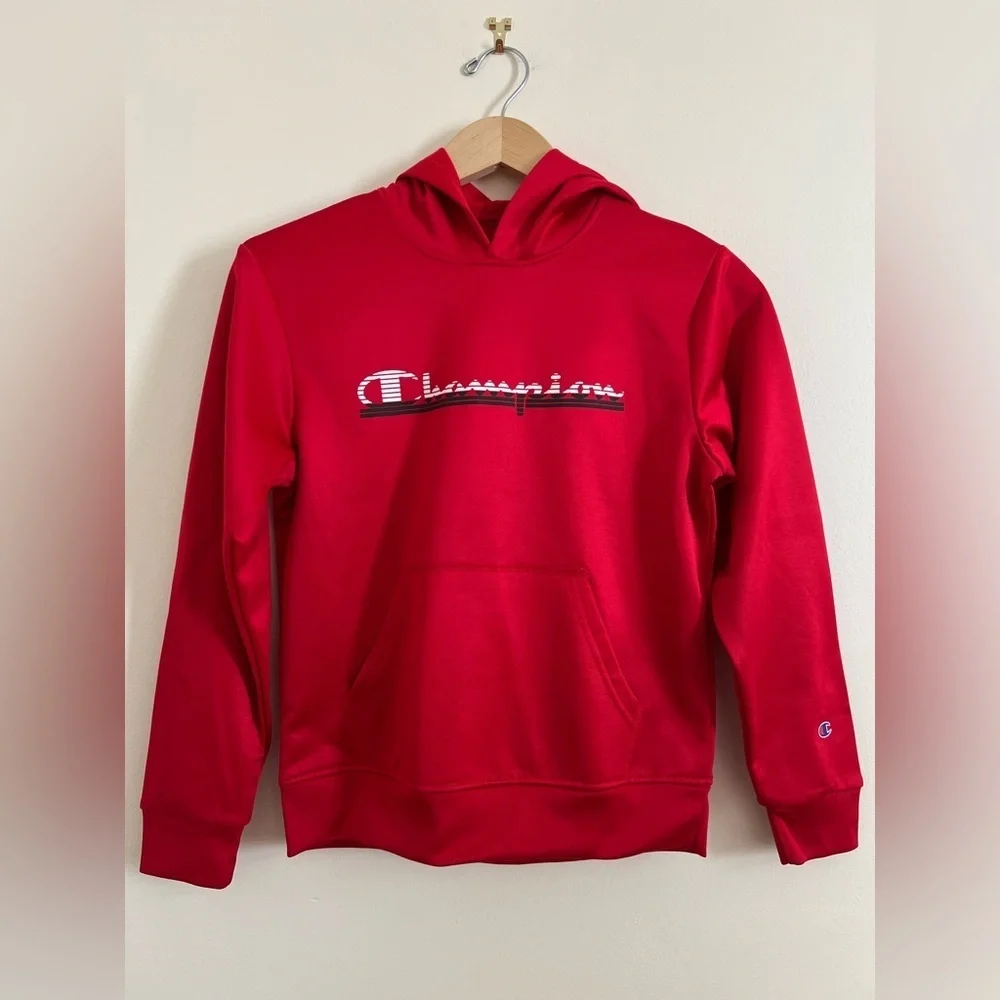 2/$15 CHAMPION Kids Jacket Unisex Red Hoodie 10-12 Fleece Authentic Athletic NEW